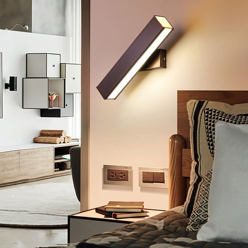 Linear Wall Mount Lighting Simple Metal 1 Light Wall Mounted Light for Bedroom