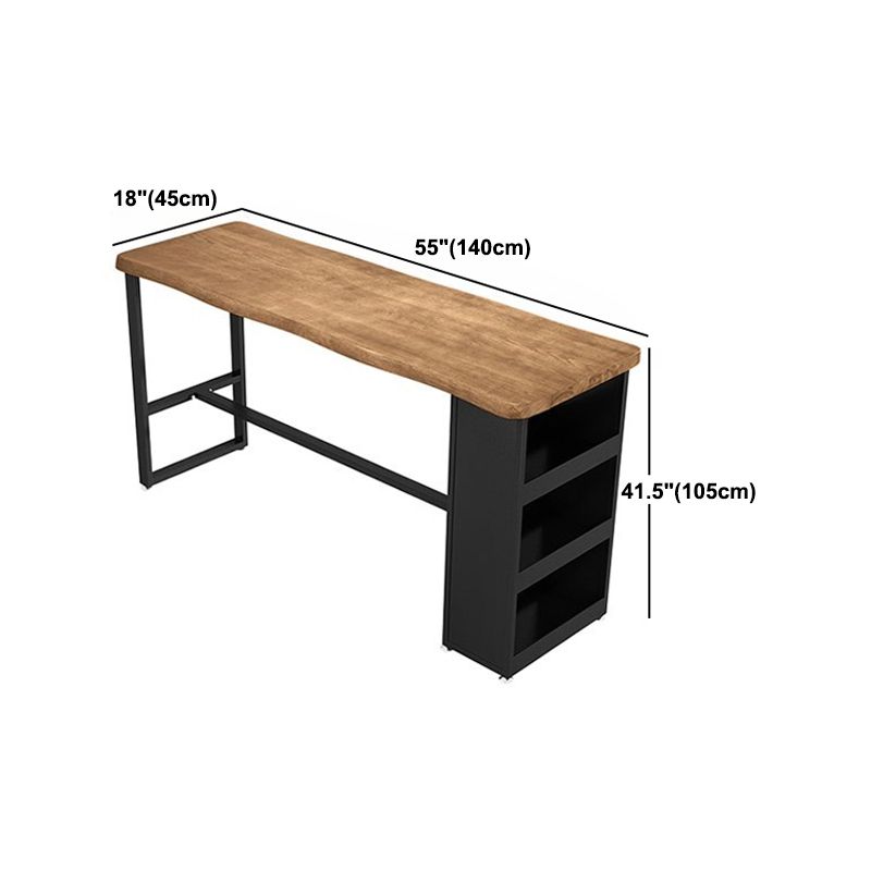 Industrial Rectangle Pub Table Set 1/3 Pieces Wooden Counter Table with Backless Stools