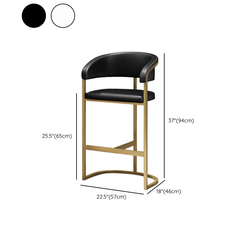 Glam Style Bar Stool Leather Gold Frame Counter Stool for Bristol