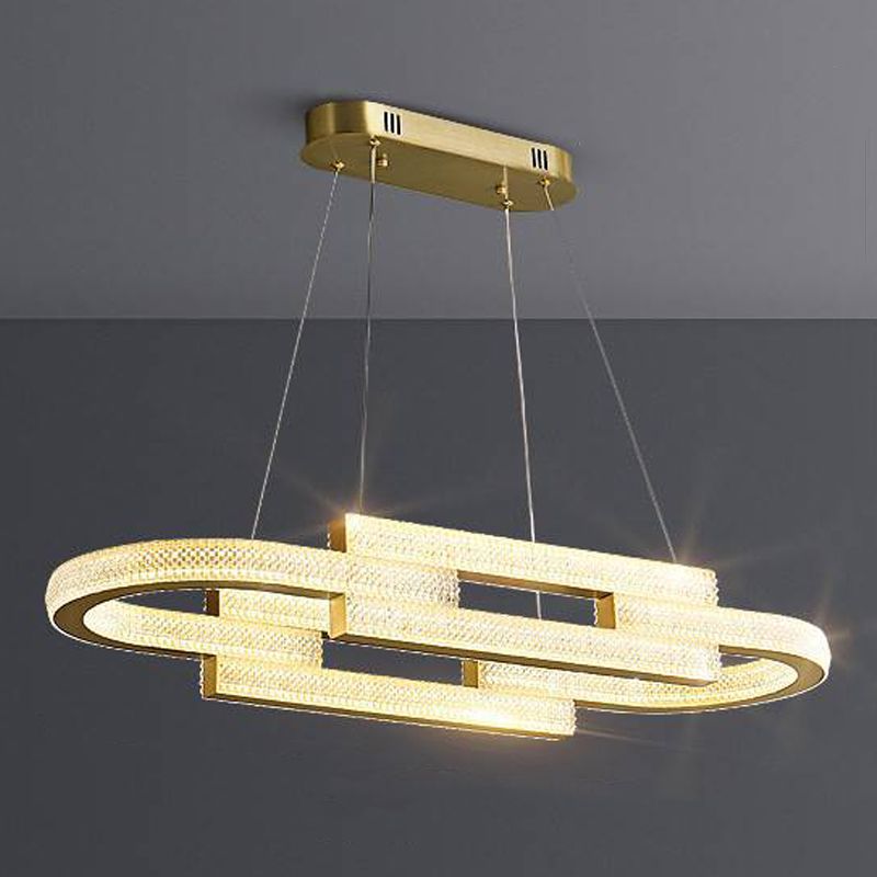 Lampadario moderno di lussuoso lampadario a sospensione di cristallo geometrico a sospensione del lampadario appeso