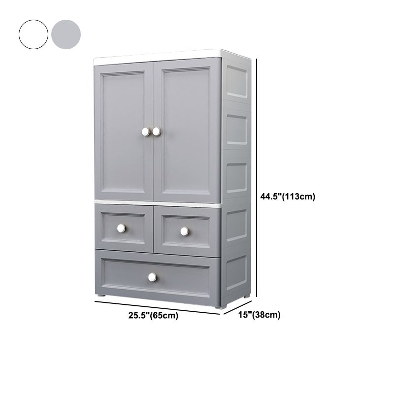Plastic Matte Finish Storage Cabinet for Bedroom Contemporary Cabinet with Hinged Door