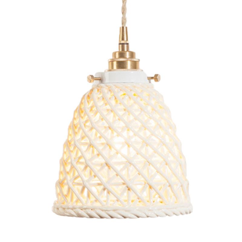 Contemporary Ceiling Pendant Light Dome Basket One Bulb Ceramics Hanging Light for Gallery