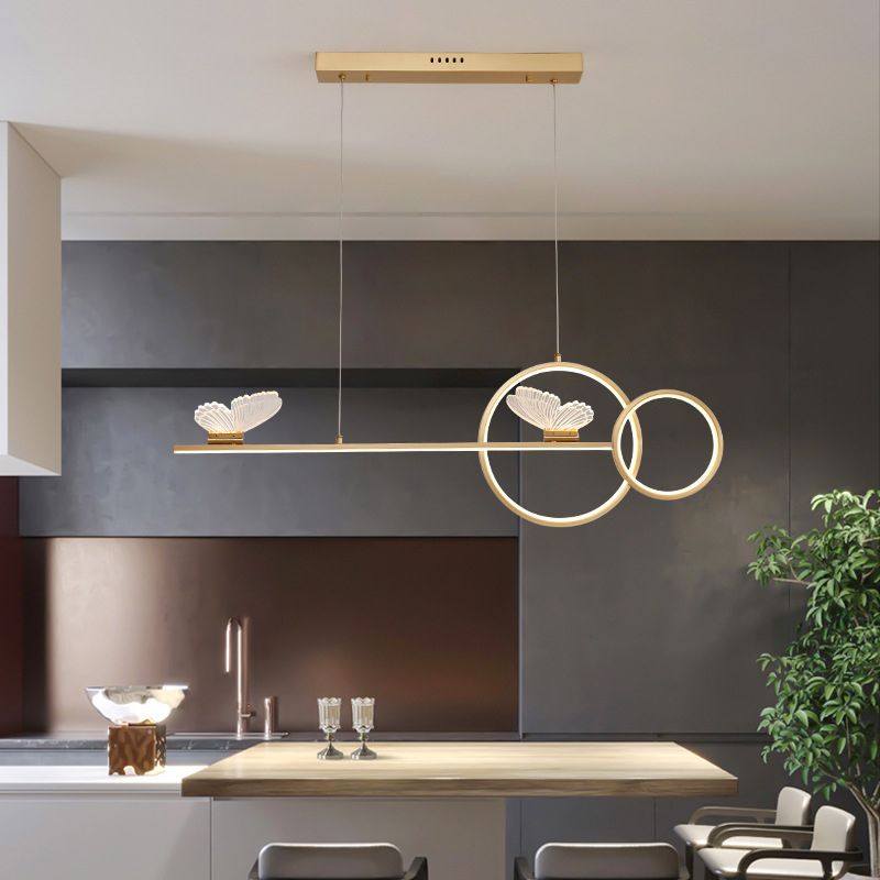 Gold Island Light Contemporary Pendant Lighting with Brass for Dining Room