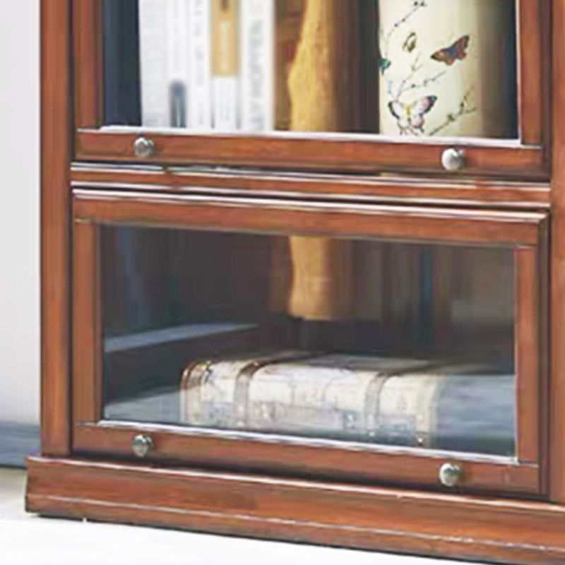 Wooden Barrister Bookcase Modern Closed Back Bookcase for Home Office