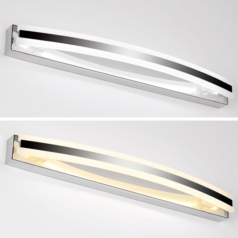 Mobile moderno mobile a specchio da bagno luci da bagno in acciaio tonalità lineare a led vanità ambientale illuminazione