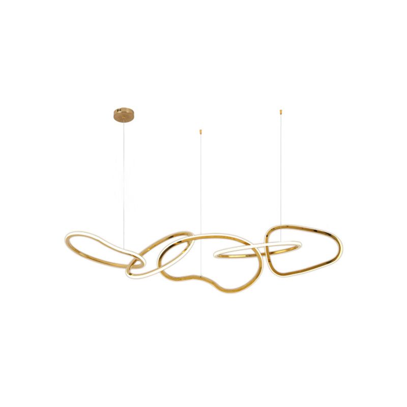 Modern Metal Chandelier Lamp Geometric LED Island Pendant for Dining Room