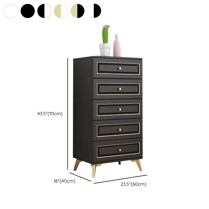 Contemporary Bedroom Storage Chest Wooden Vertical Chest with Drawers