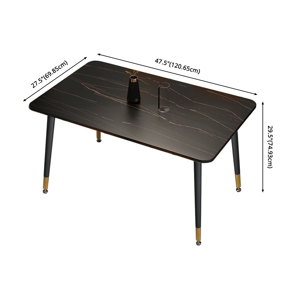 Rectangle Contemporary Sintered Stone Dining Room Set with 4 Legs Table Dining Table Sets