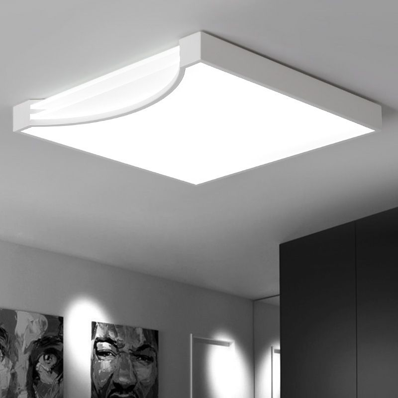 Apparecchio da soffitto a LED quadrato in acrilico in stile moderno conciso, montaggio ad incasso in ferro laccato per camera da letto