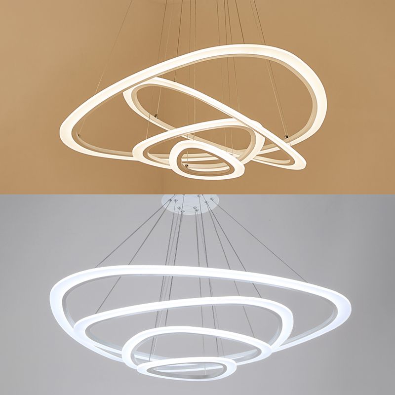 Large Modern Chandelier Multiple Rings Chandelier Light Fixtures Metal Chandelier