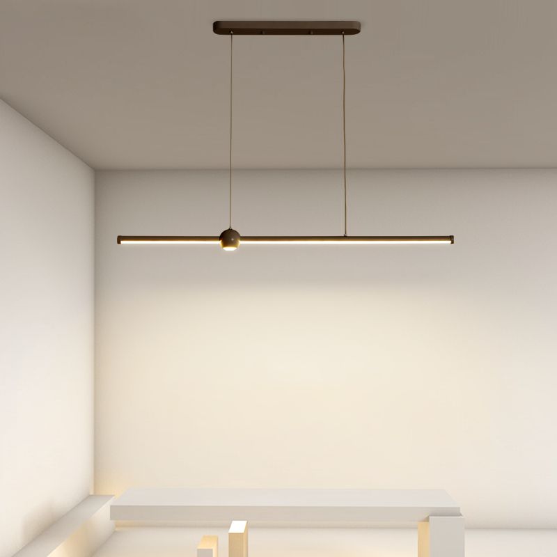 Pendants contemporains lustre de l'île en métal linéaire pour la cuisine