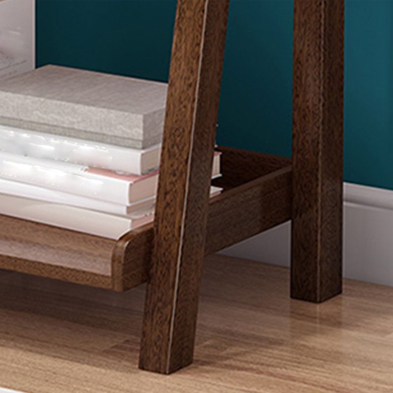 Ladder Bookshelf Modern Walnut Bookcase with 4-shelf for Home Office