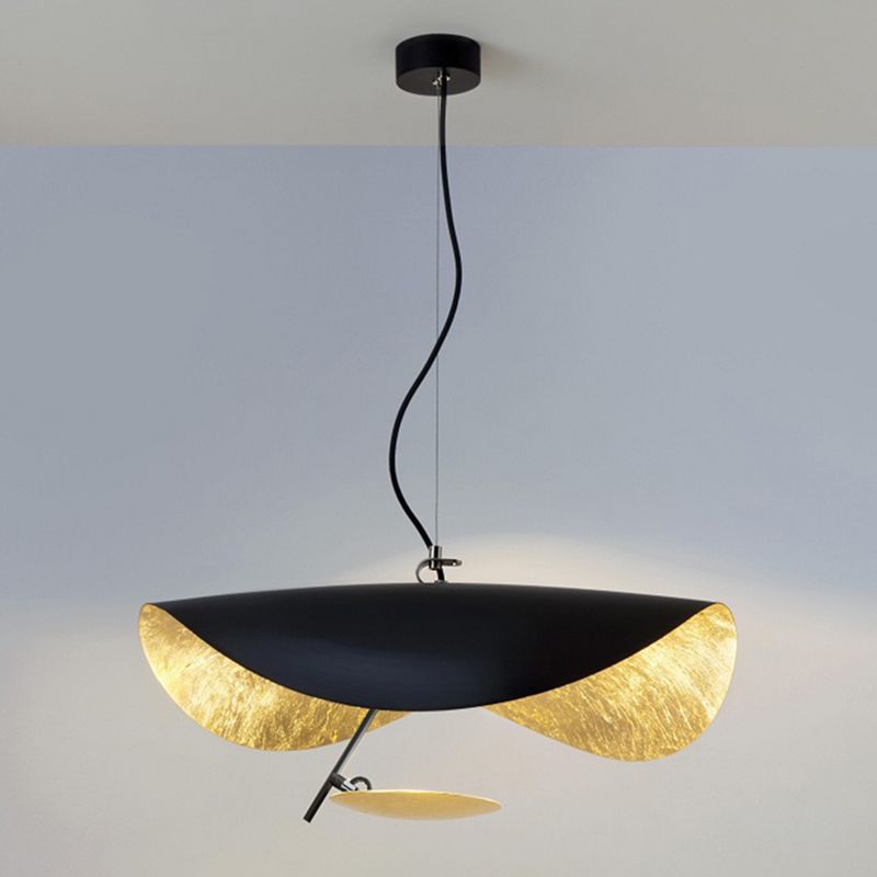 Dinning Room LED Suspension Pendant Simple Hanging Pendant with Hat-Shaped Metal Shade