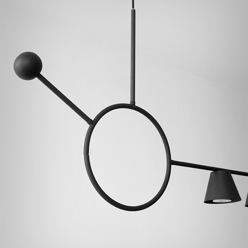 3 luces de la isla de cono de luz accesorios de iluminación de isla de metal contemporáneo