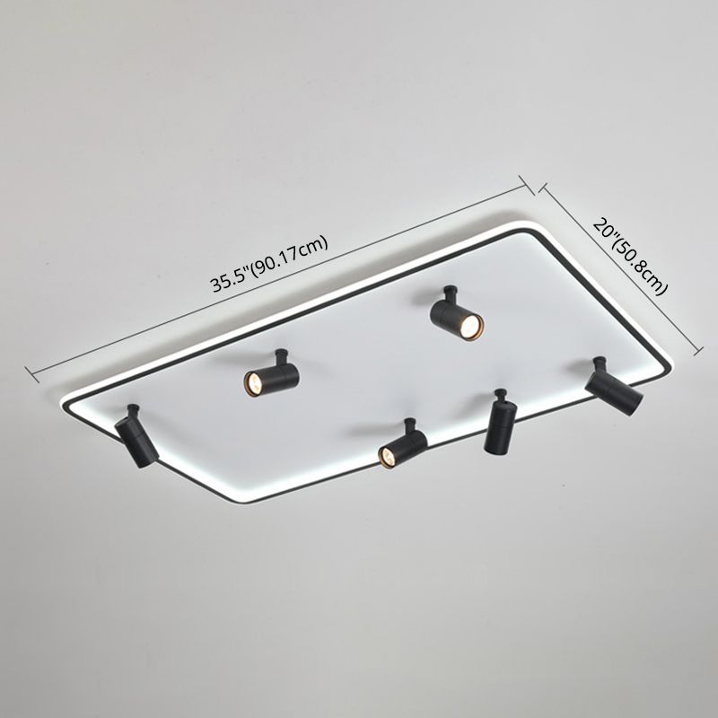 Square Cube Flush Mount Industrial Style Metal LED Flush Light with 6 Spotlights