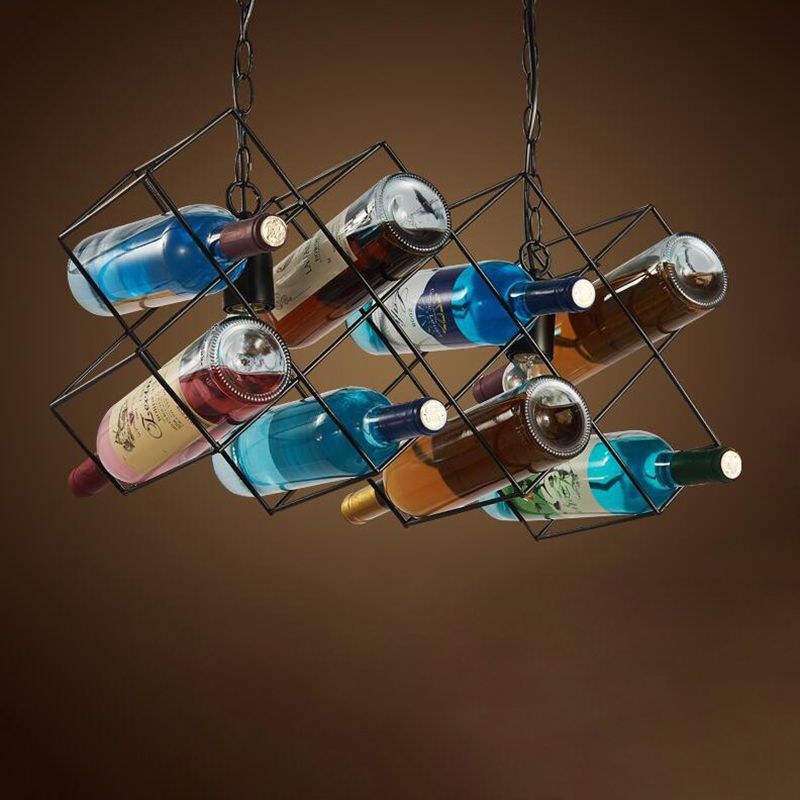 Industrial Style Hanging Lamp Wine Bottle Shape Island Light Fixture for Bar