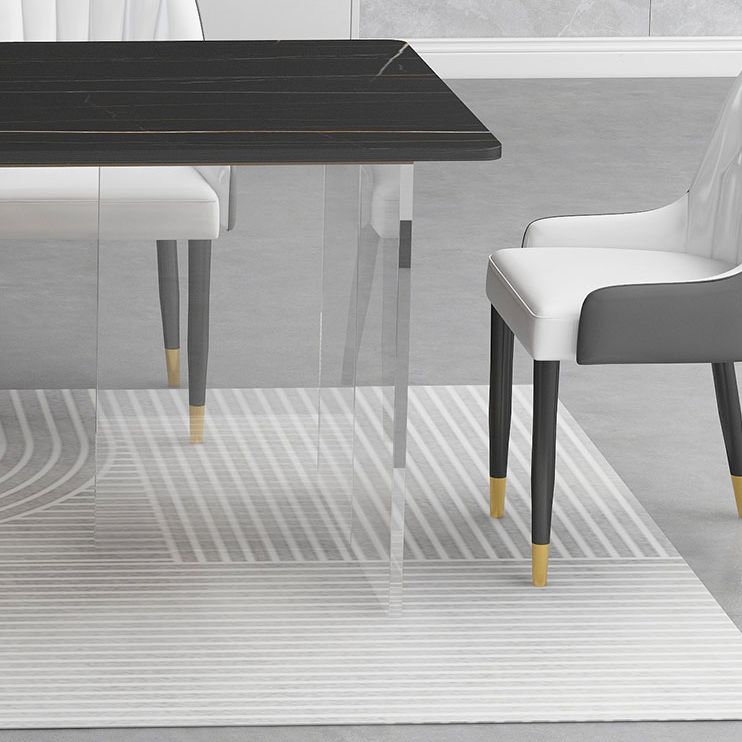 Modern 1/4/5 Pieces Dining Set with Sintered Stone Table and Leather Chairs Dinette Set