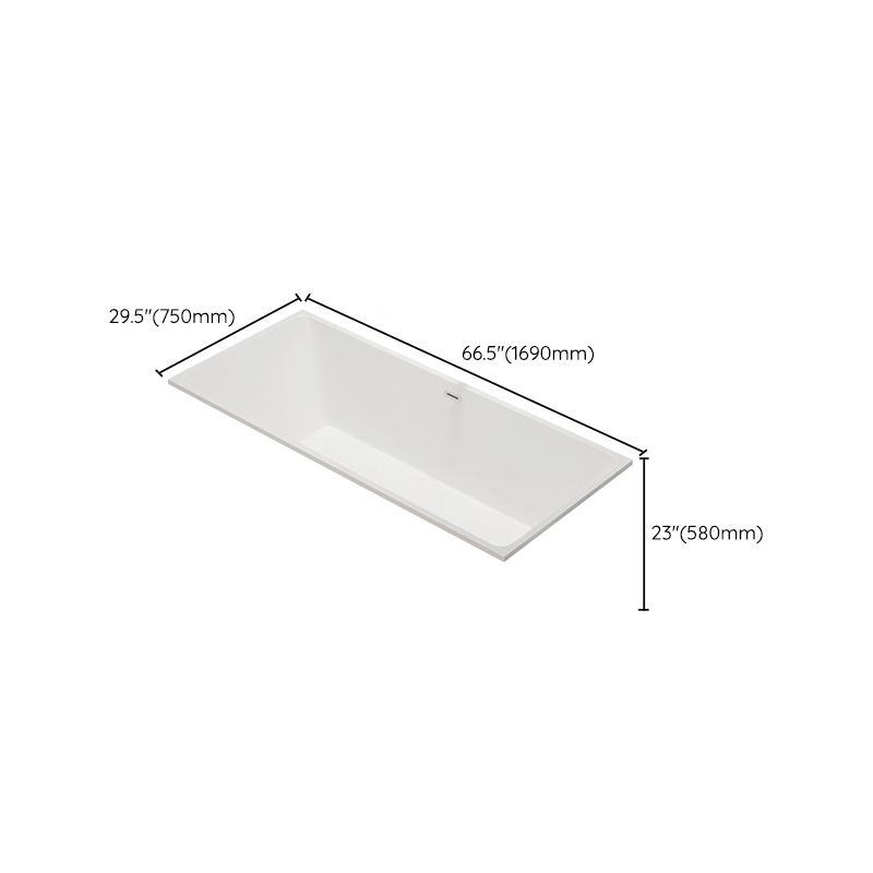 Modern Rectangle Acrylic Embedded Bathtub with Drain Bath Tub