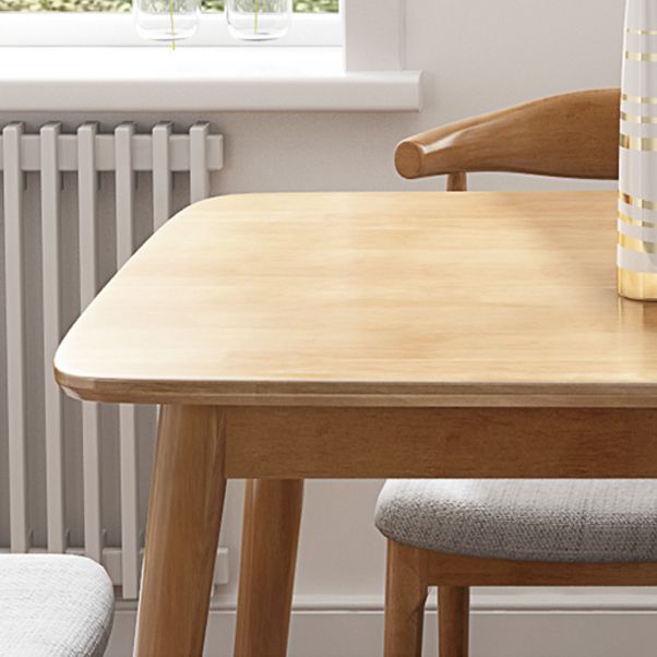 Modern Rubber Wood Table for Restaurant Rectangle Dining Table with 4 Legs