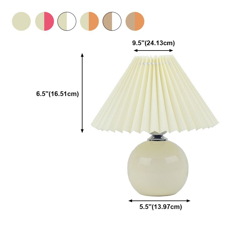 Lámpara de mesa de forma de cono de estilo de tela de estilo moderno luz de mesa de luz