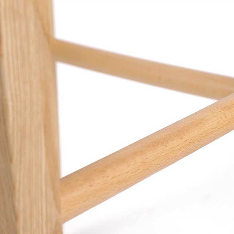 Low Back Leather Counter Stool Modern Ash Solid Wood Base Bar Stool