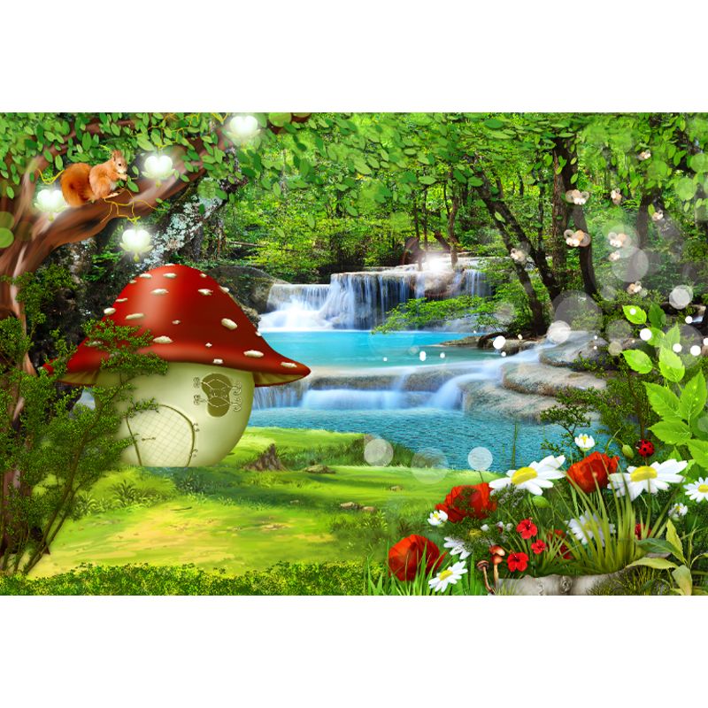 Beautiful Cascades Wall Paper Mural Kids Bedroom Fairy Tale Wall Decor, Custom Print
