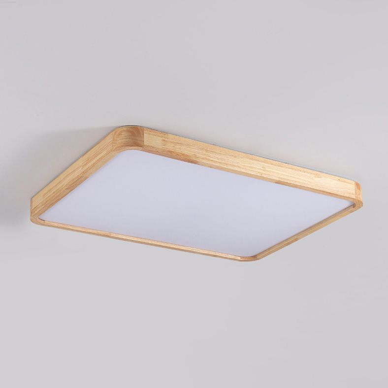 Plafonnier encastré en bois d'éclairage encastré géométrique de style simple et moderne