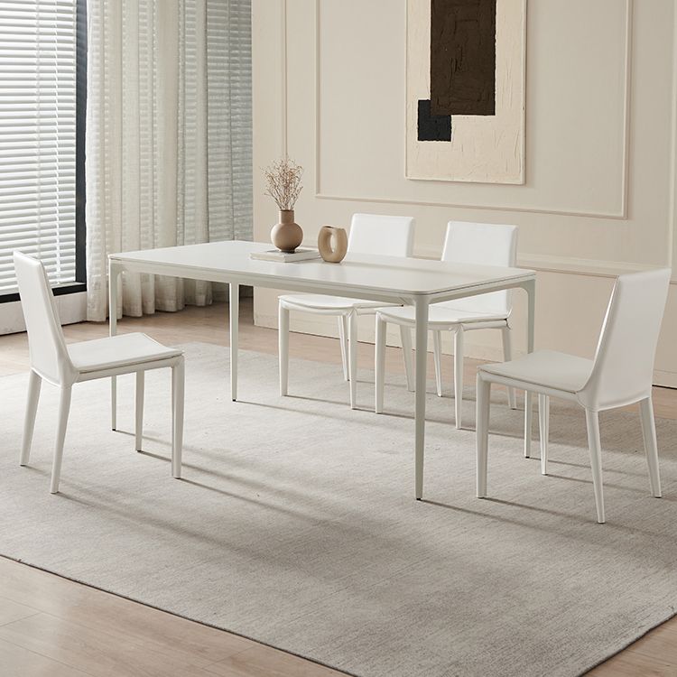Glam 1/2/5 Pieces Furniture Sintered Stone Dining Set in White