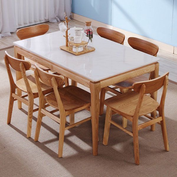 Contemporary Restaurant Wood Side Chair Matte Finish Open Back Dining Chair