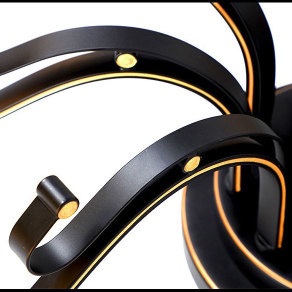 Gloire du matin rétro à chasse d'eau du mont Chandelier en verre givré semi-luxuelle en noir