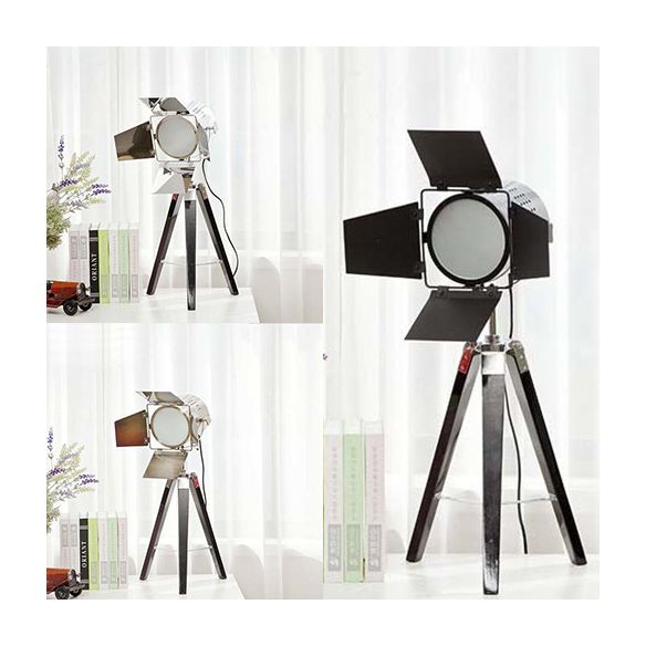 Metallic Tripod Desk Lighting Industrial Style LED Bedroom Standing Light in Black/Brass