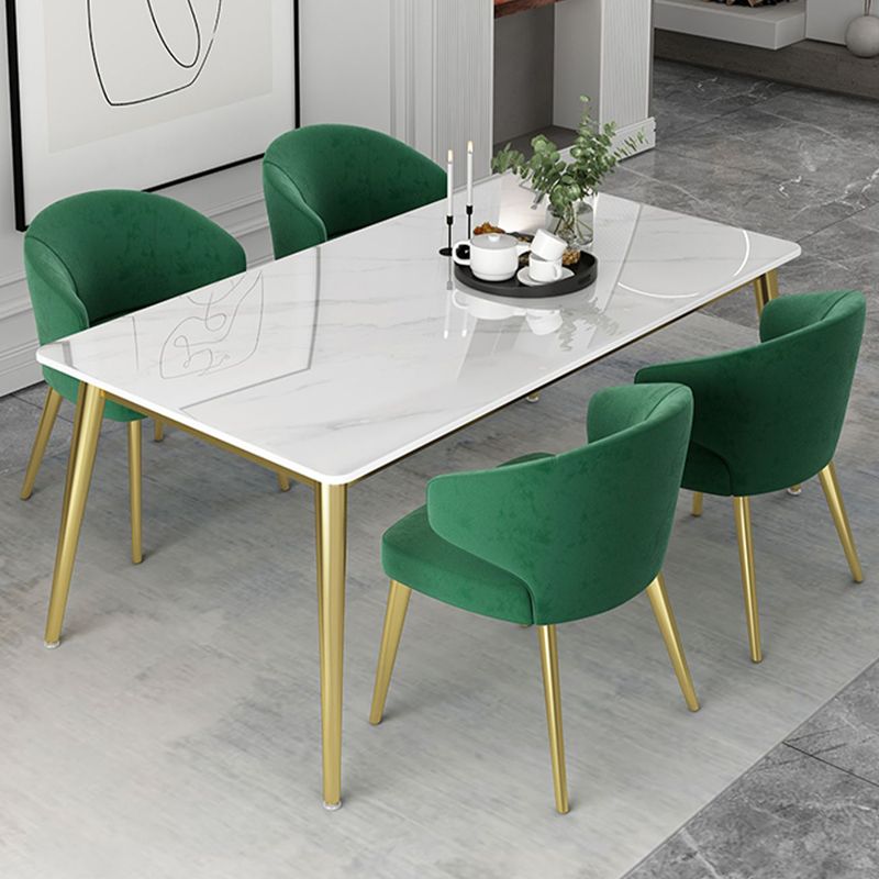 Glam White Sintered Stone Dining Table Set 1/2/5/7 Pieces Dining Set for Home Use