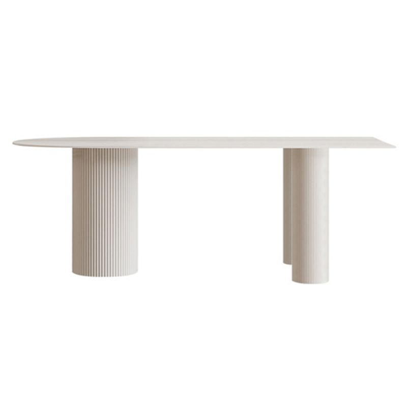 Minimalist White Dining Table Set 1/4/5/7 Pieces Home Table and Chairs