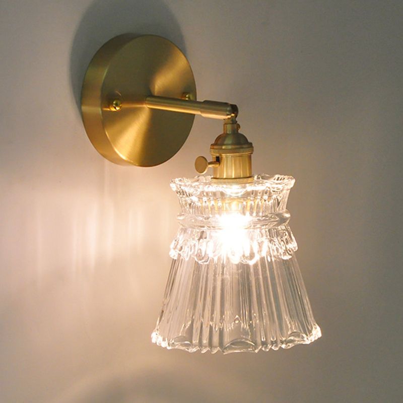 1 luminaire d'éclairage industriel léger avec verre côtelé pressé Light pour la salle de bain de la chambre à coucher