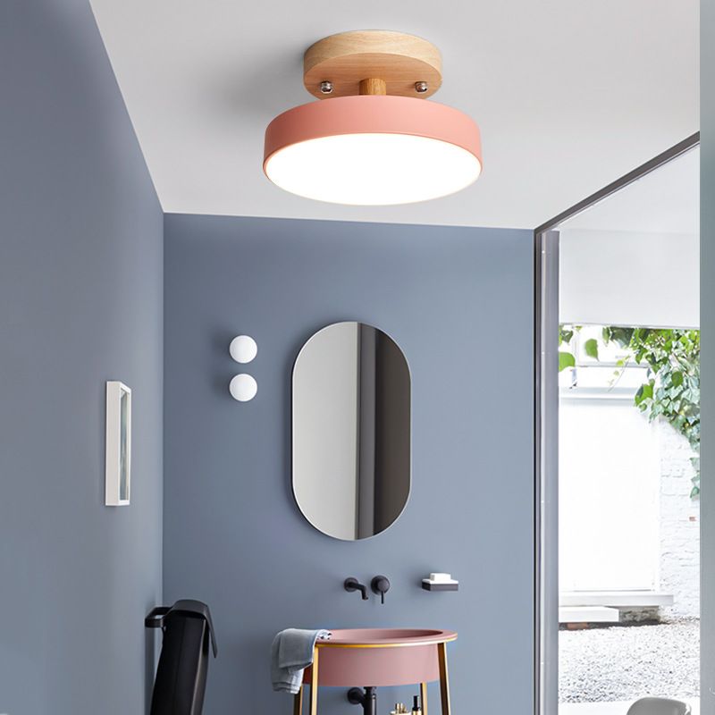 Ronde semi-inbouwlamp Macaron acryl plafondmontage kroonluchter voor slaapkamer