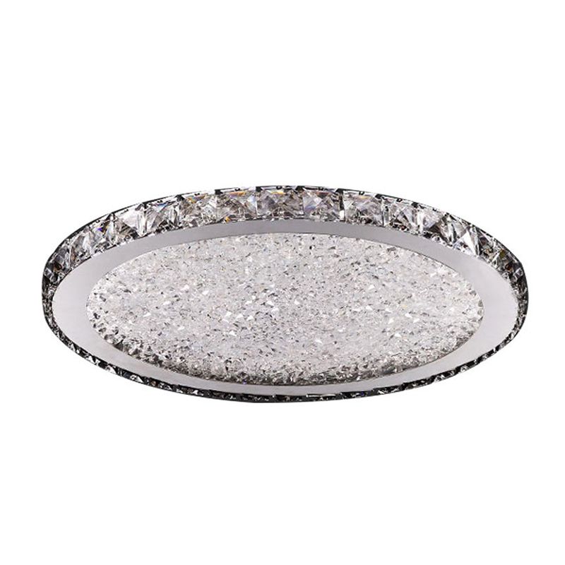 1-Light Circle Ceiling Lamp Modern Style Crystal Ceiling Lighting for Bedroom