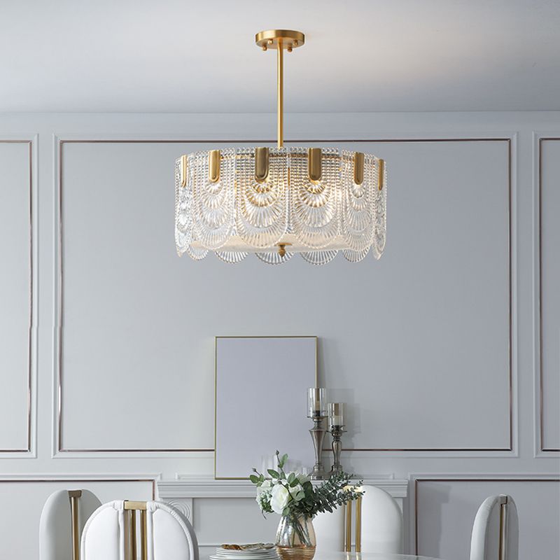 Lichte luxe stijl LED kroonluchter glasgeometrische hanglamp voor woonkamer