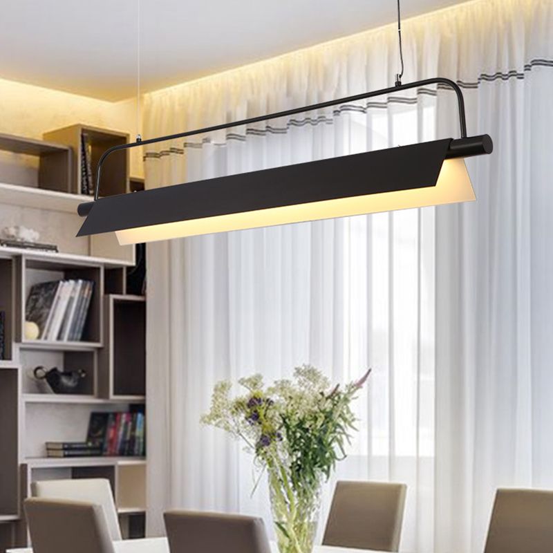 Nordic Metal Island Light Black 47.5" Wide LED Island Pendant for Dining Room