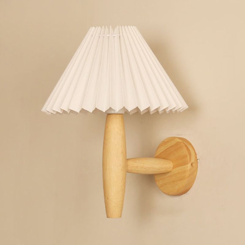 Modern Style Flared Wall Mounted Lamps Wood 1 Light Wall Mounted Light Fixture