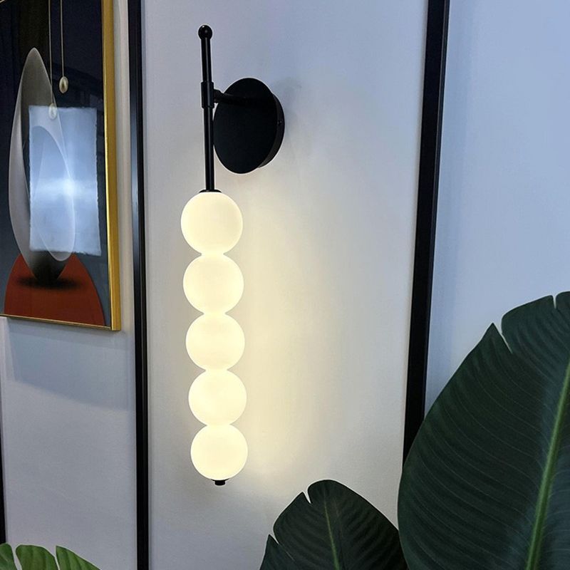 Contemporary Ball Shape Wall Light with Plastic Shade for Living Room
