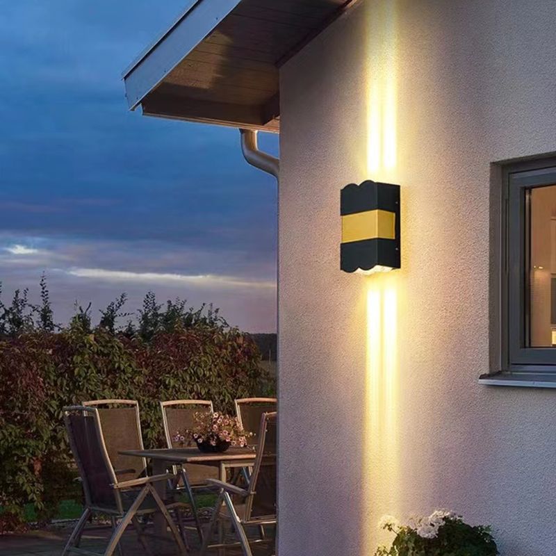 Modern Style Wall Lamp Metal 4 Lights Sconces in Black for Outdoor