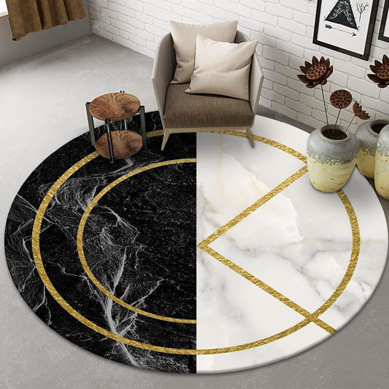Gorgeous Round Area Carpet Leisure Polyester Area Rug Stain Resistant Indoor Rug for Living Room