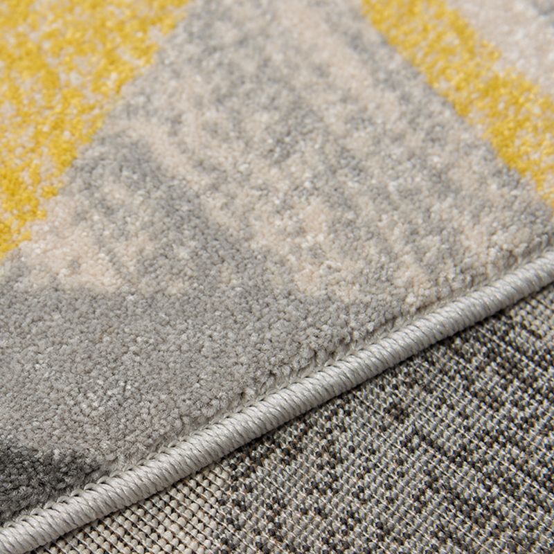 Fancy Geometric Pattern Area Rug Modern Greay Area Rug Polyester Stain Resistant Rug for Home Decor
