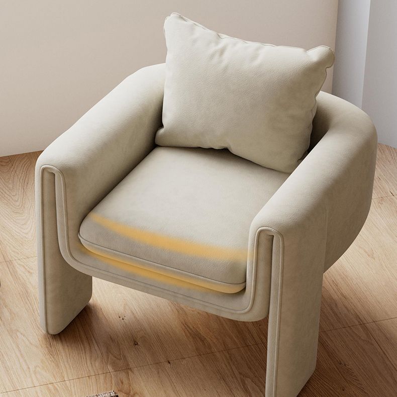 Modern Living Room Accent Armchair Round Arms Sled Arm Chair
