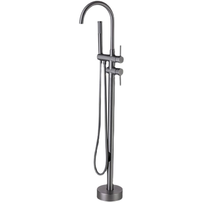 Modern Floor Mounted Metal Freestanding Tub Filler Swivel Freestanding Faucet