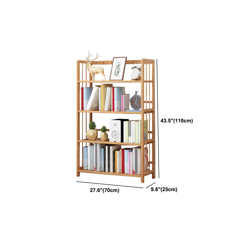 Modern Natural Book Shelf Bamboo Open Back Shelf Bookcase for Home