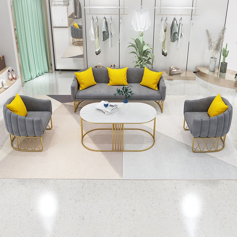 Modern Sloped Arm Sofa with Tight Back and Single Cushion Seat