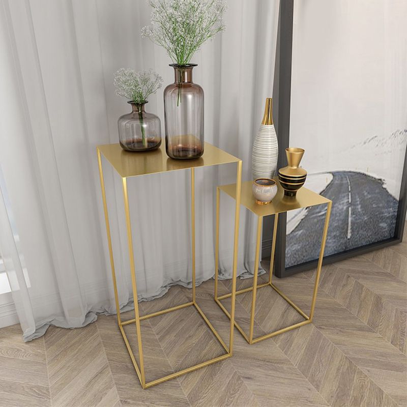 Square Metal Table Frame Base Design Medieval Modern Style Side Table