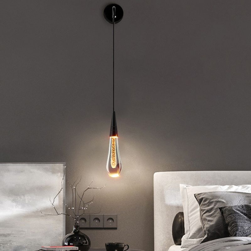 Luz de pared de lágrima de estilo minimalista de estilo de pared con sombra de cristal