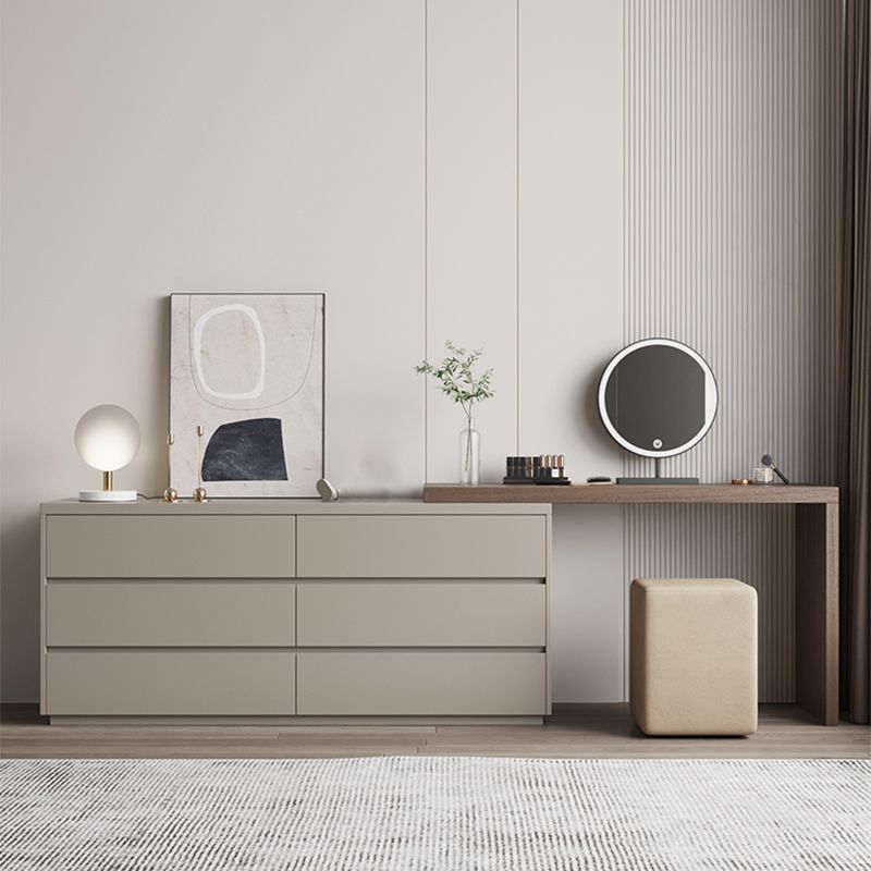 Contemporary Lighted Mirror Wood With Drawer Standing Vanity Dressing Table